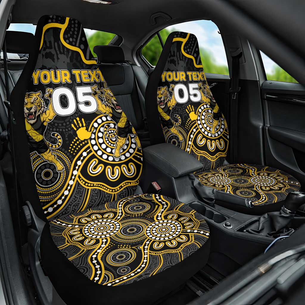 Custom Richmond Football Car Seat Cover Aboriginal Dot Art Pattern