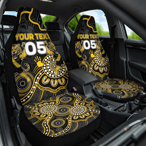 Custom Richmond Football Car Seat Cover Aboriginal Dot Art Pattern