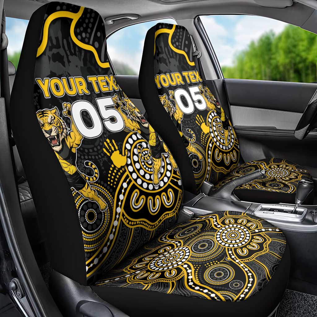 Custom Richmond Football Car Seat Cover Aboriginal Dot Art Pattern
