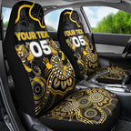 Custom Richmond Football Car Seat Cover Aboriginal Dot Art Pattern