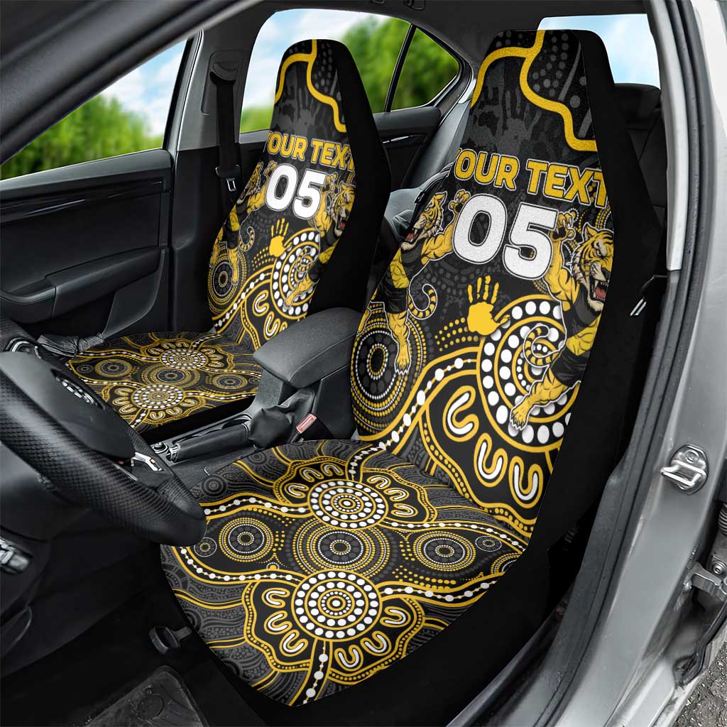 Custom Richmond Football Car Seat Cover Aboriginal Dot Art Pattern