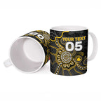 Custom Richmond Football Ceramic Mug Aboriginal Dot Art Pattern