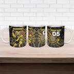 Custom Richmond Football Ceramic Mug Aboriginal Dot Art Pattern