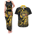 Custom Richmond Football Couples Matching Tank Maxi Dress and Hawaiian Shirt Aboriginal Dot Art Pattern