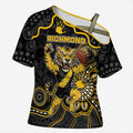 Custom Richmond Football Cross Shoulder Shirt Aboriginal Dot Art Pattern