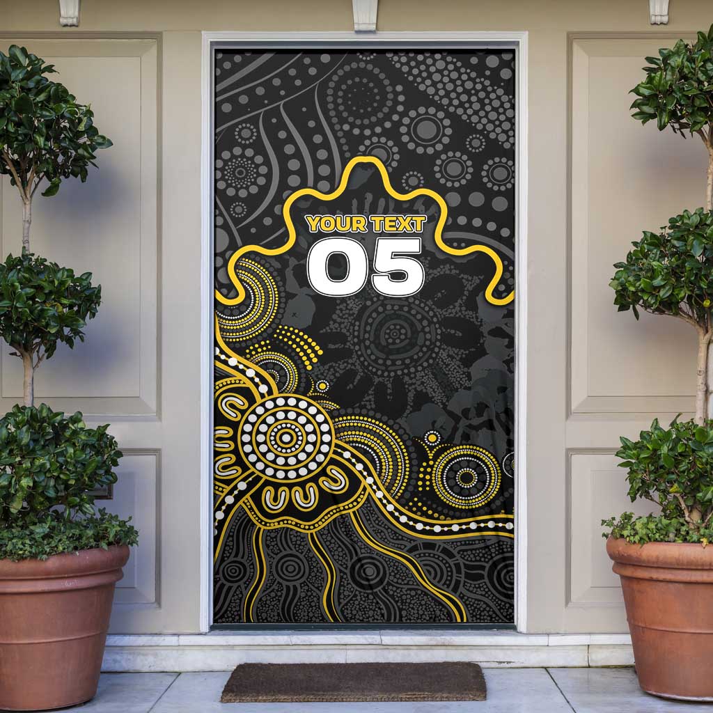 Custom Richmond Football Door Cover Aboriginal Dot Art Pattern