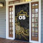 Custom Richmond Football Door Cover Aboriginal Dot Art Pattern