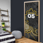 Custom Richmond Football Door Cover Aboriginal Dot Art Pattern