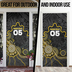 Custom Richmond Football Door Cover Aboriginal Dot Art Pattern
