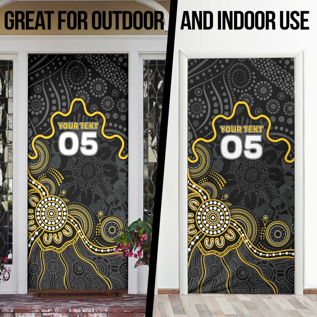 Custom Richmond Football Door Cover Aboriginal Dot Art Pattern