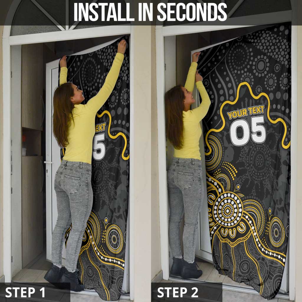 Custom Richmond Football Door Cover Aboriginal Dot Art Pattern