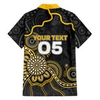 Custom Richmond Football Family Matching Long Sleeve Bodycon Dress and Hawaiian Shirt Aboriginal Dot Art Pattern