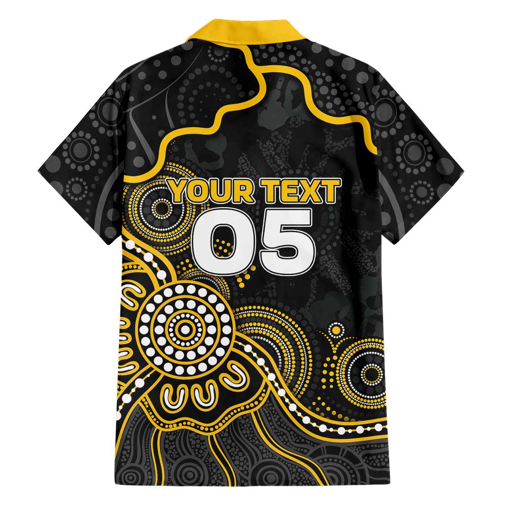 Custom Richmond Football Family Matching Off Shoulder Maxi Dress and Hawaiian Shirt Aboriginal Dot Art Pattern