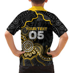 Custom Richmond Football Family Matching Summer Maxi Dress and Hawaiian Shirt Aboriginal Dot Art Pattern