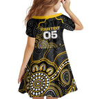 Custom Richmond Football Family Matching Summer Maxi Dress and Hawaiian Shirt Aboriginal Dot Art Pattern