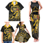 Custom Richmond Football Family Matching Tank Maxi Dress and Hawaiian Shirt Aboriginal Dot Art Pattern