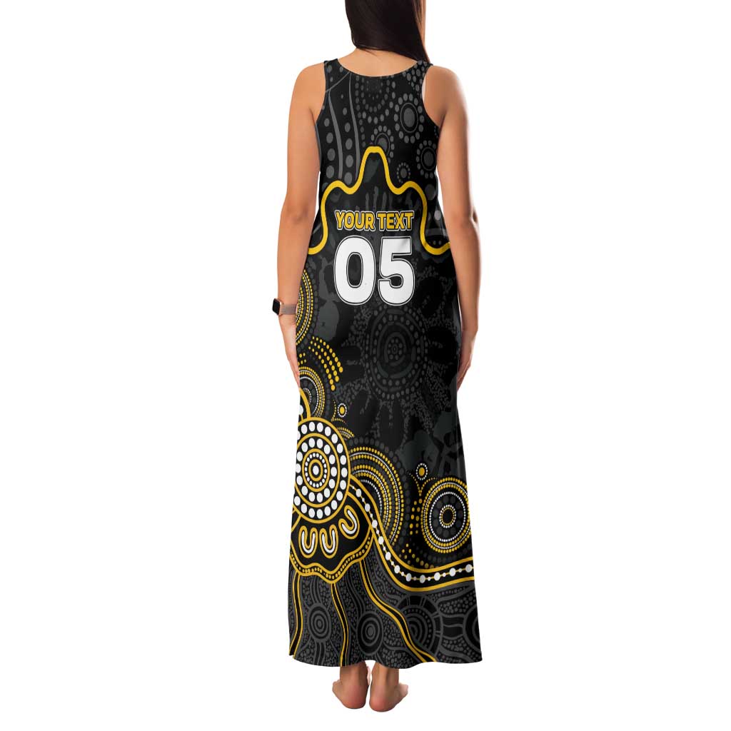 Custom Richmond Football Family Matching Tank Maxi Dress and Hawaiian Shirt Aboriginal Dot Art Pattern