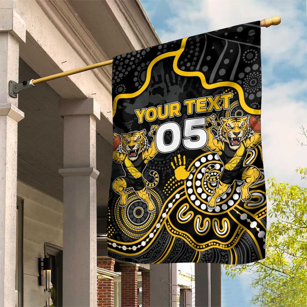 Custom Richmond Football Garden Flag Aboriginal Dot Art Pattern