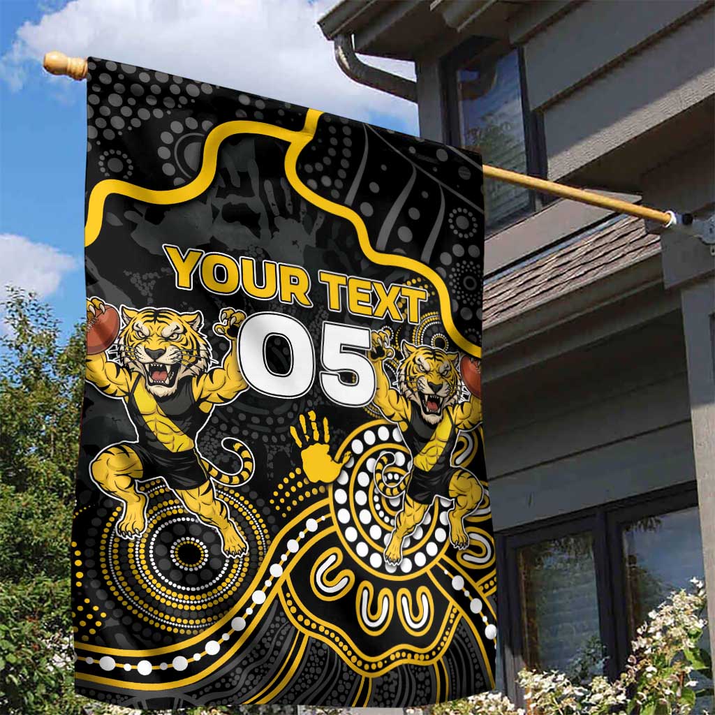 Custom Richmond Football Garden Flag Aboriginal Dot Art Pattern