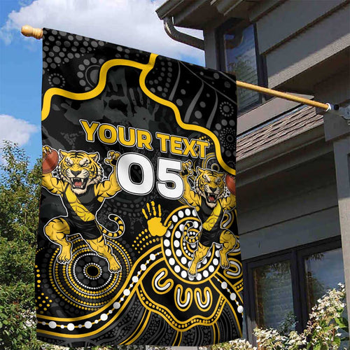 Custom Richmond Football Garden Flag Aboriginal Dot Art Pattern