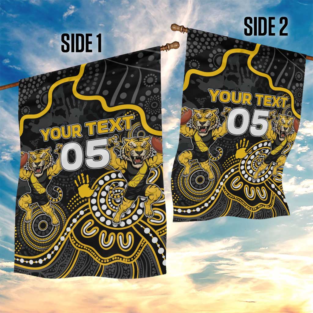 Custom Richmond Football Garden Flag Aboriginal Dot Art Pattern
