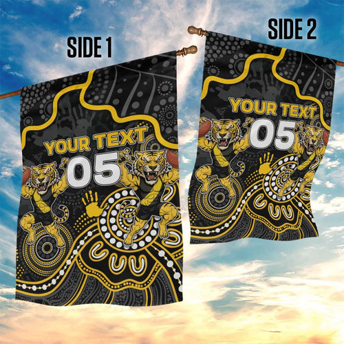 Custom Richmond Football Garden Flag Aboriginal Dot Art Pattern
