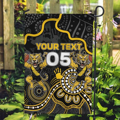 Custom Richmond Football Garden Flag Aboriginal Dot Art Pattern