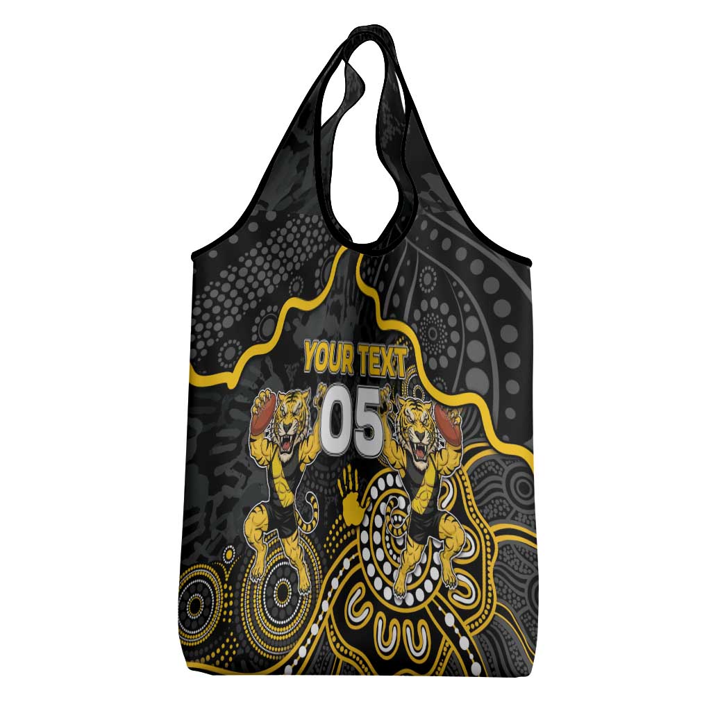 Custom Richmond Football Grocery Bag Aboriginal Dot Art Pattern