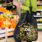 Custom Richmond Football Grocery Bag Aboriginal Dot Art Pattern