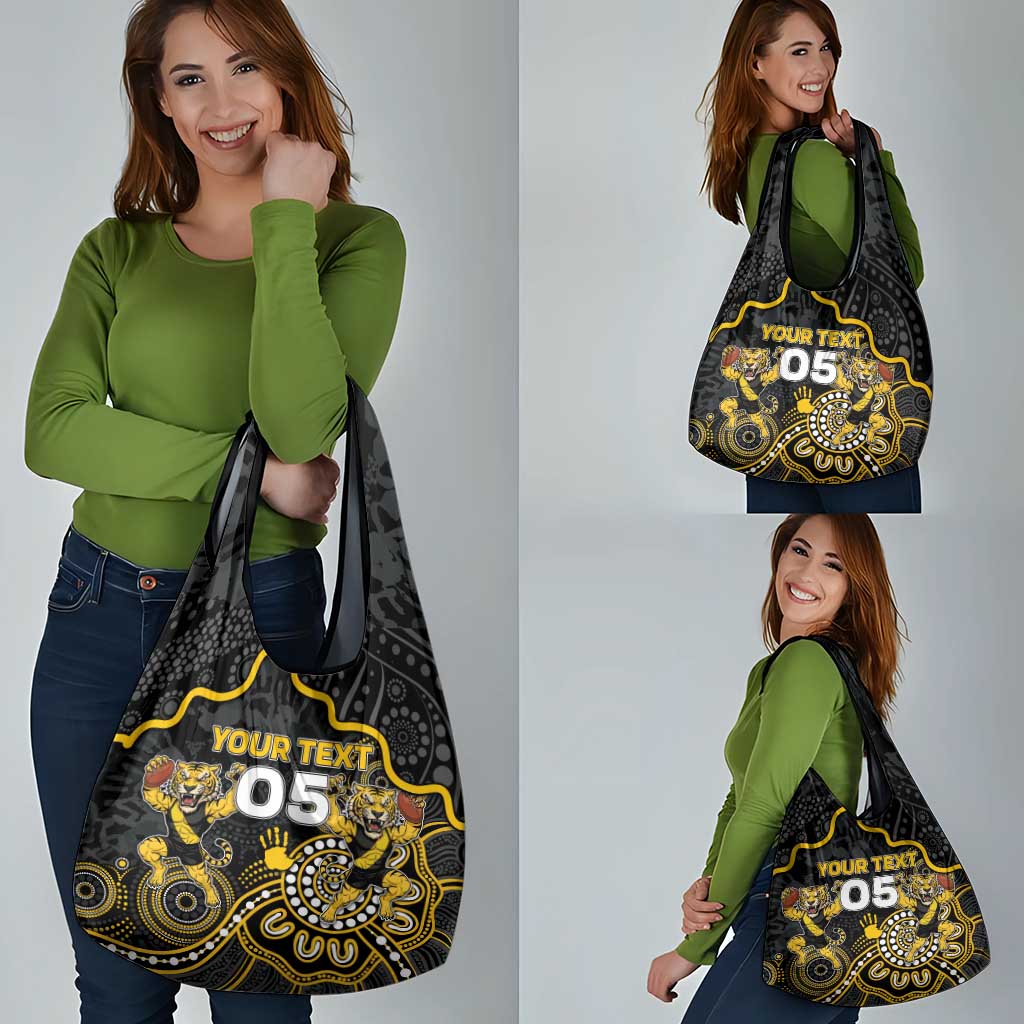 Custom Richmond Football Grocery Bag Aboriginal Dot Art Pattern