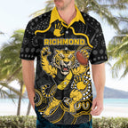 Custom Richmond Football Hawaiian Shirt Aboriginal Dot Art Pattern