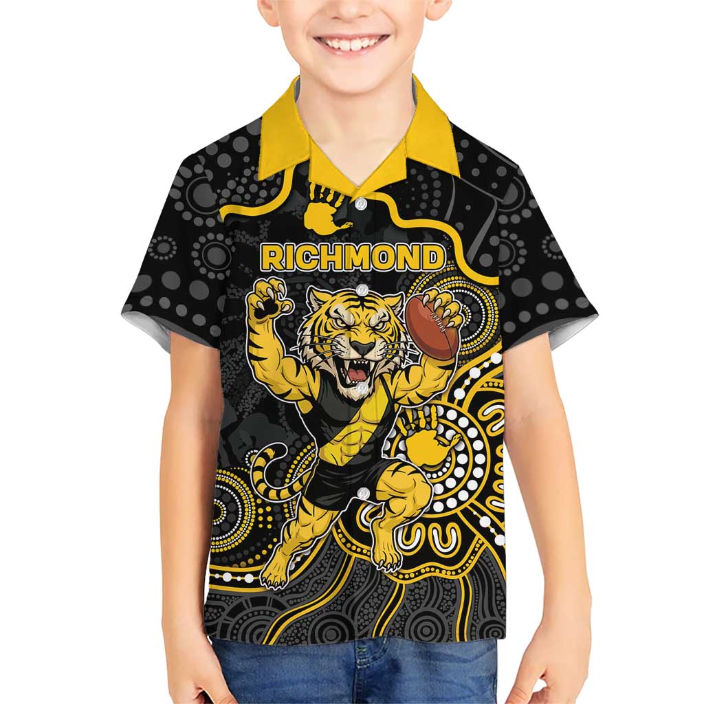 Custom Richmond Football Hawaiian Shirt Aboriginal Dot Art Pattern