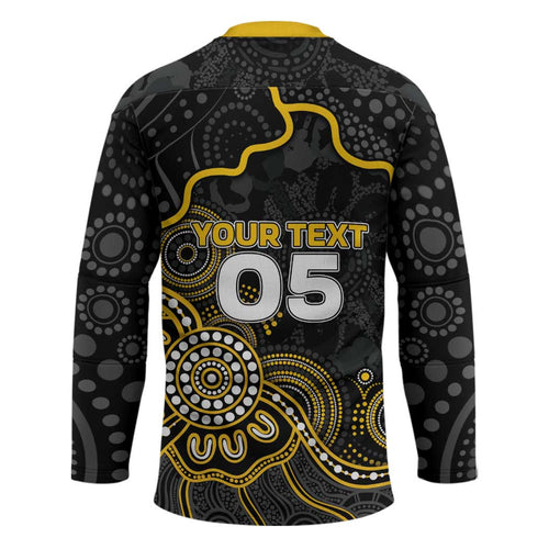 Custom Richmond Football Hockey Jersey Aboriginal Dot Art Pattern
