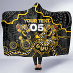 Custom Richmond Football Hooded Blanket Aboriginal Dot Art Pattern
