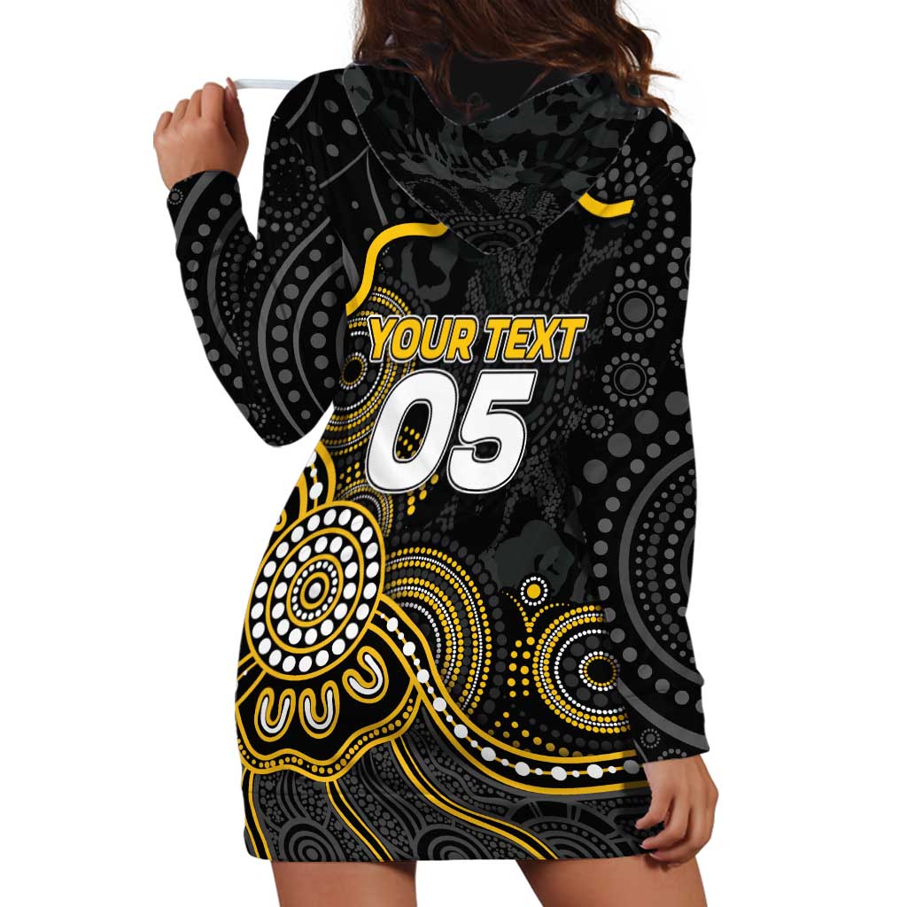Custom Richmond Football Hoodie Dress Aboriginal Dot Art Pattern