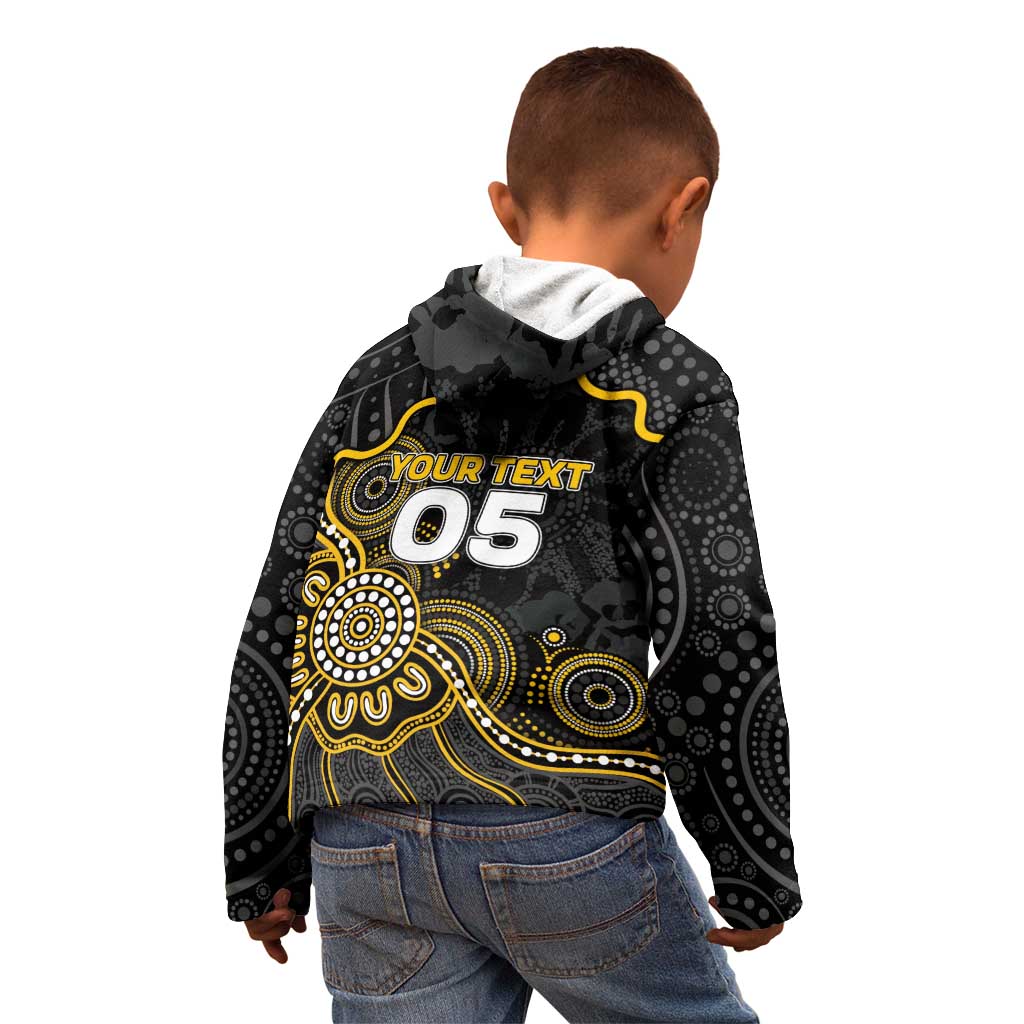 Custom Richmond Football Kid Hoodie Aboriginal Dot Art Pattern