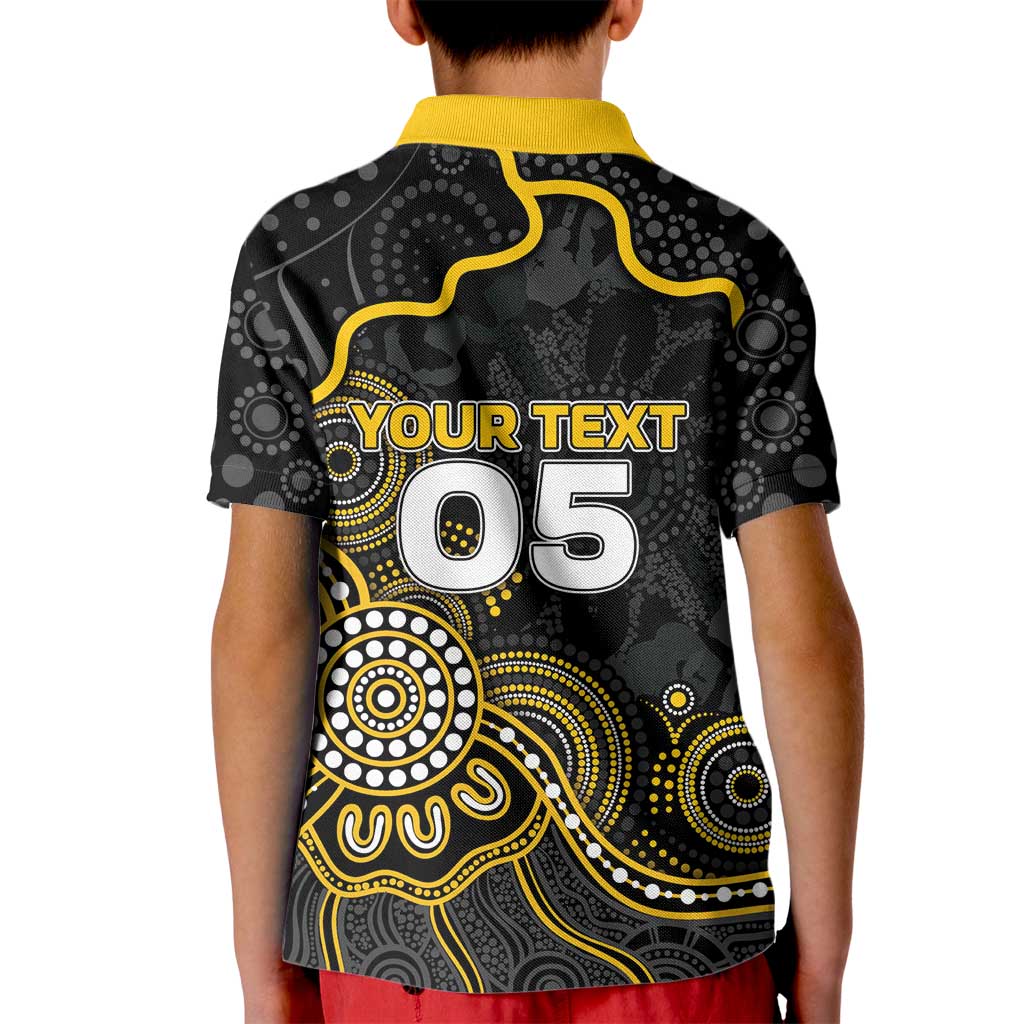 Custom Richmond Football Kid Polo Shirt Aboriginal Dot Art Pattern