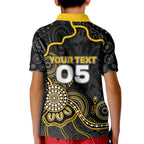 Custom Richmond Football Kid Polo Shirt Aboriginal Dot Art Pattern