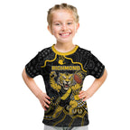Custom Richmond Football Kid T Shirt Aboriginal Dot Art Pattern