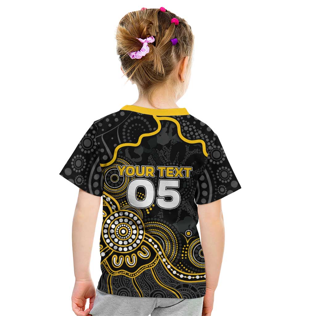 Custom Richmond Football Kid T Shirt Aboriginal Dot Art Pattern