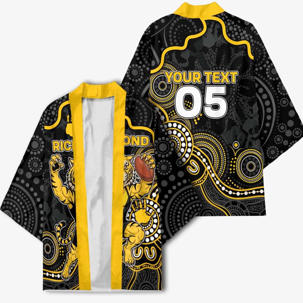 Custom Richmond Football Kimono Aboriginal Dot Art Pattern
