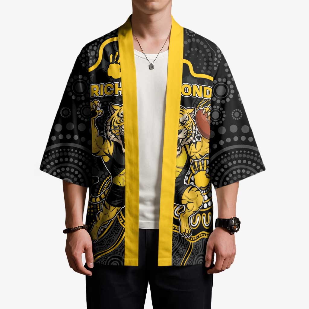 Custom Richmond Football Kimono Aboriginal Dot Art Pattern