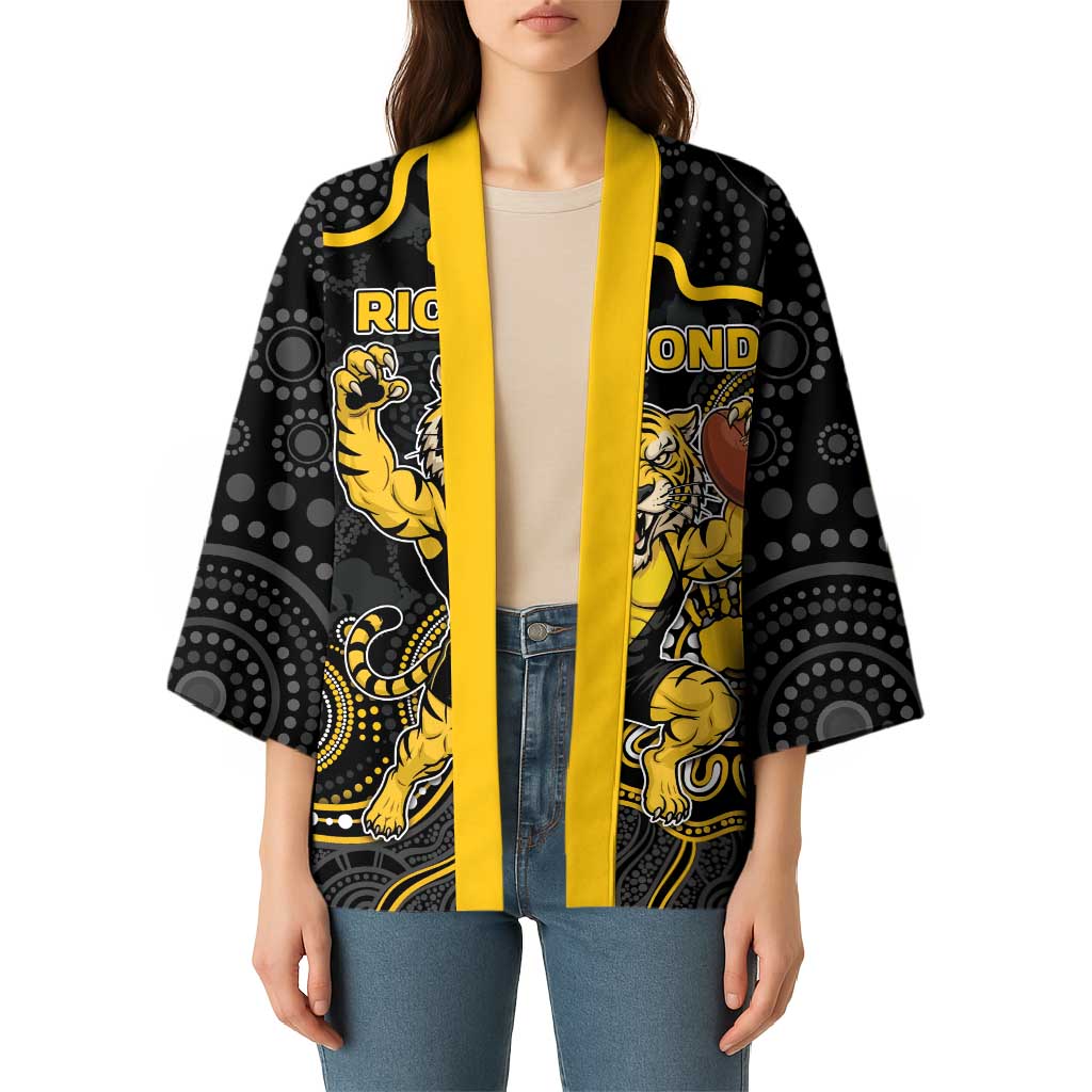 Custom Richmond Football Kimono Aboriginal Dot Art Pattern