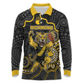 Custom Richmond Football Long Sleeve Polo Shirt Aboriginal Dot Art Pattern