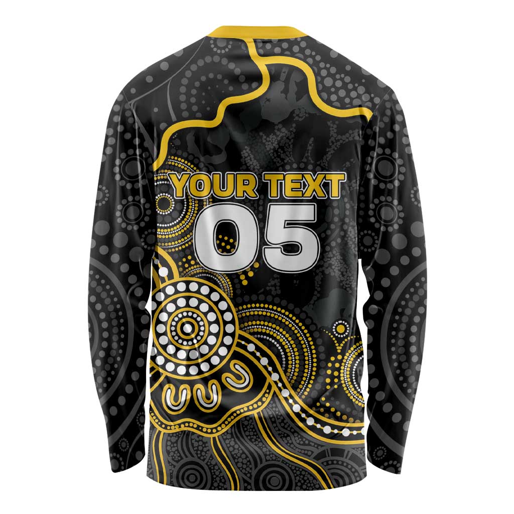 Custom Richmond Football Long Sleeve Shirt Aboriginal Dot Art Pattern