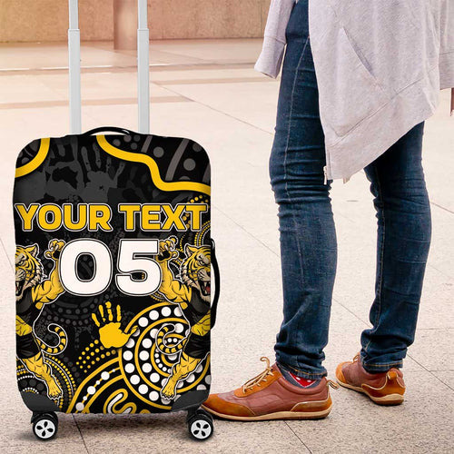 Custom Richmond Football Luggage Cover Aboriginal Dot Art Pattern