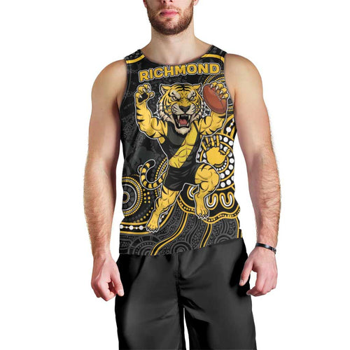 Custom Richmond Football Men Tank Top Aboriginal Dot Art Pattern