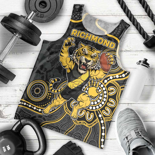 Custom Richmond Football Men Tank Top Aboriginal Dot Art Pattern