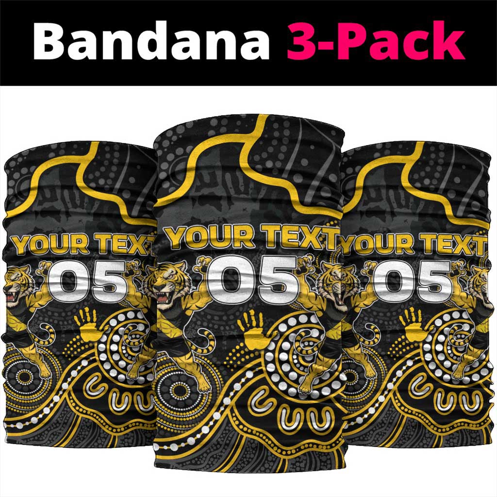 Custom Richmond Football Neck Gaiter Aboriginal Dot Art Pattern
