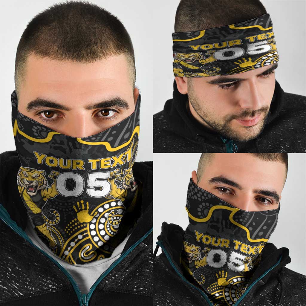 Custom Richmond Football Neck Gaiter Aboriginal Dot Art Pattern